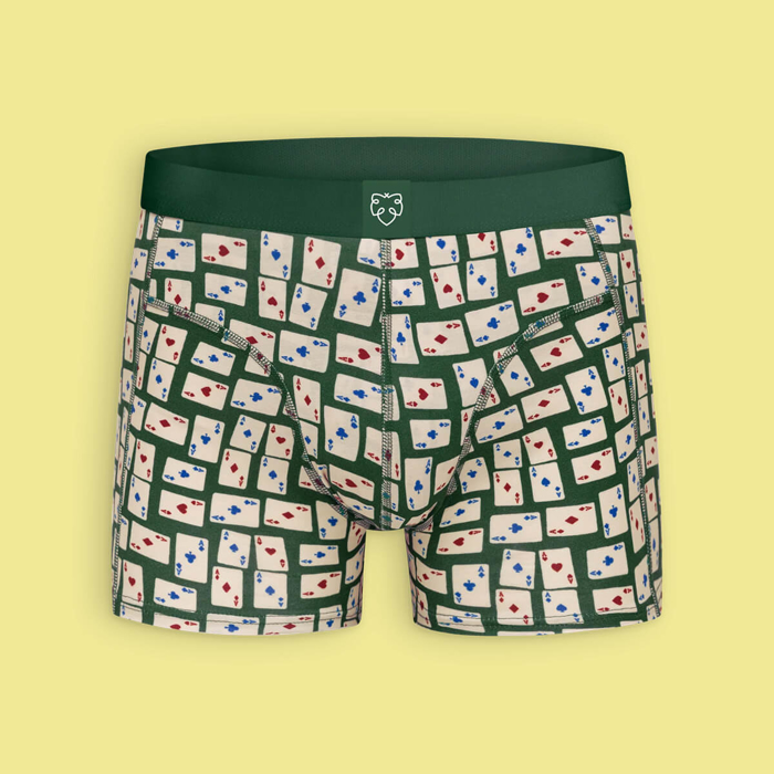 ADAM GREEN CARDGAME BOXER BRIEF AOP PINE NEEDLE M