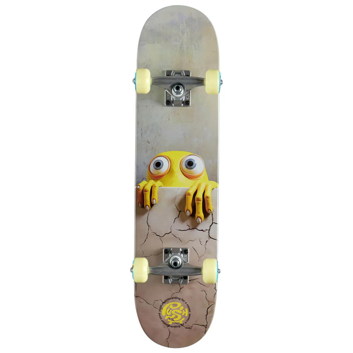 PUSH SKATEBOARDING PEEK OVER FP 7.0" COMPLETE YELLOW 7.0"
