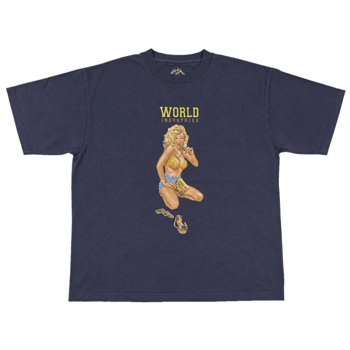 WORLD INDUSTRIES KAREEM CAMPBELL FUDGESICLE PREMIUM T-SHIRT NAVY M