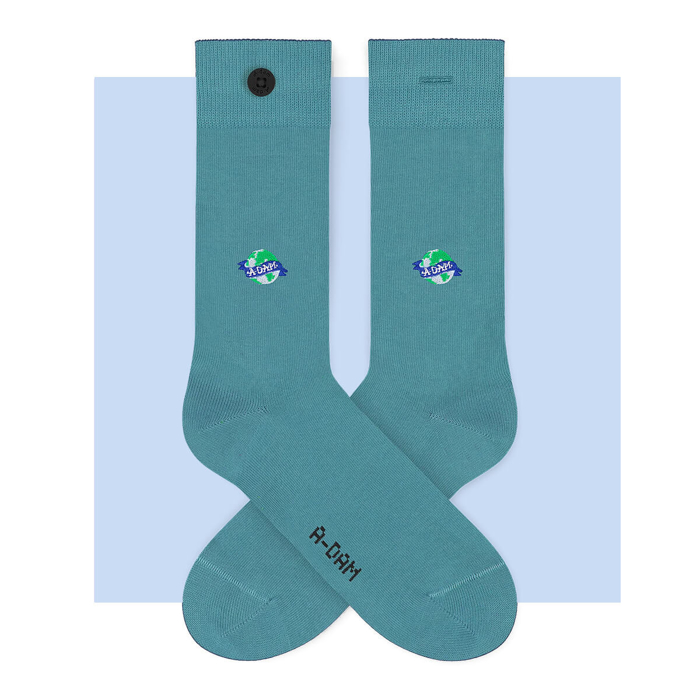 ADAM CASUAL SOCKS BLUE ADAM GLOBE OIL BLUE 36-40