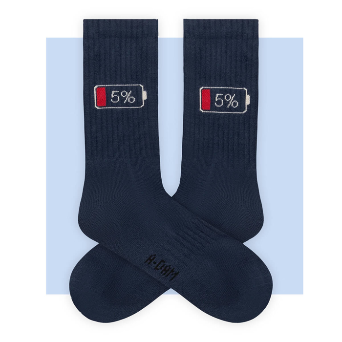 ADAM CREW SOCKS NAVY BATTERY DOWN INT 6054 BLUE DARK NAVY 36-40