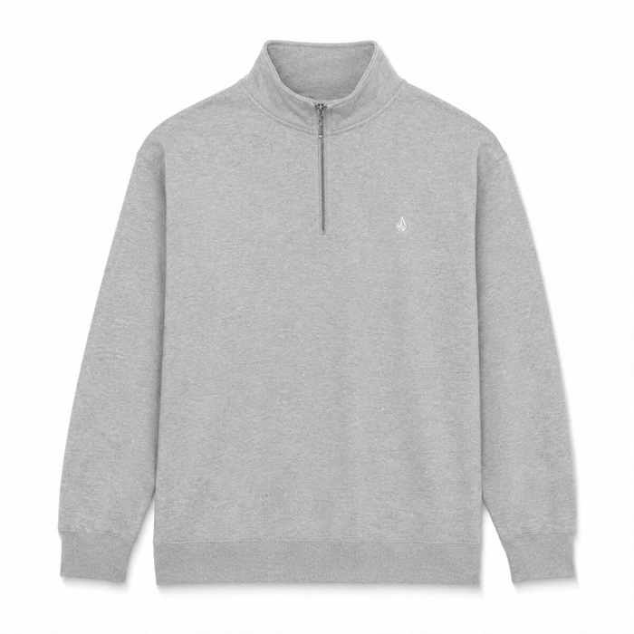 VOLCOM SINGLE STONE QUARTER ZIP HEATHER GREY XL