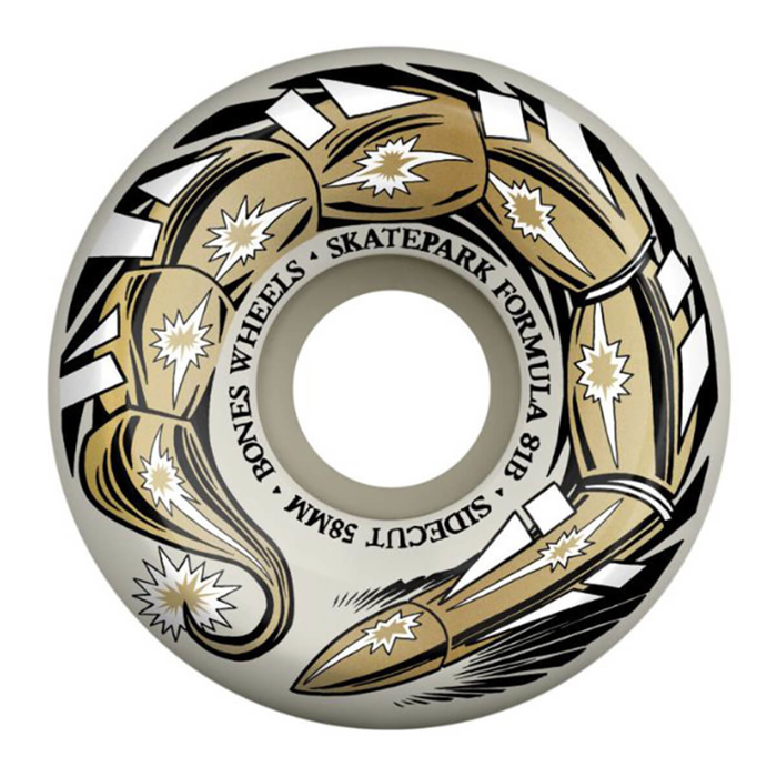 BONES SKATEPARK FORMULA 58MM SIDECUTS P5 81B OFF WHITE 58MM