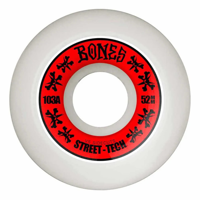 BONES STREET TECH FORMULA 52MM V5 SIDECUTS 103A WHITE 52MM