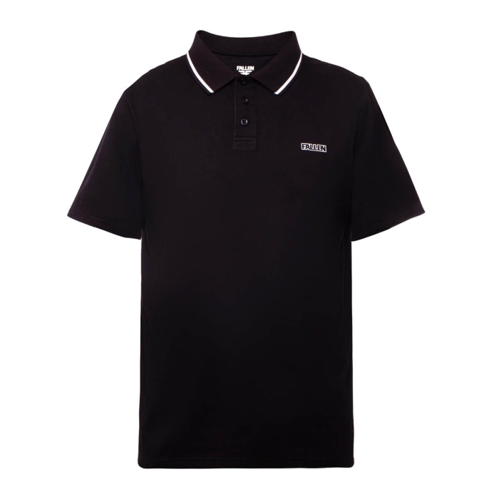 FALLEN POLO T-SHIRT BLACK/BLACK XXL