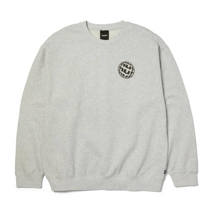 HUF WIDE ANGLE CREW PULLOVER HEATHER GREY M
