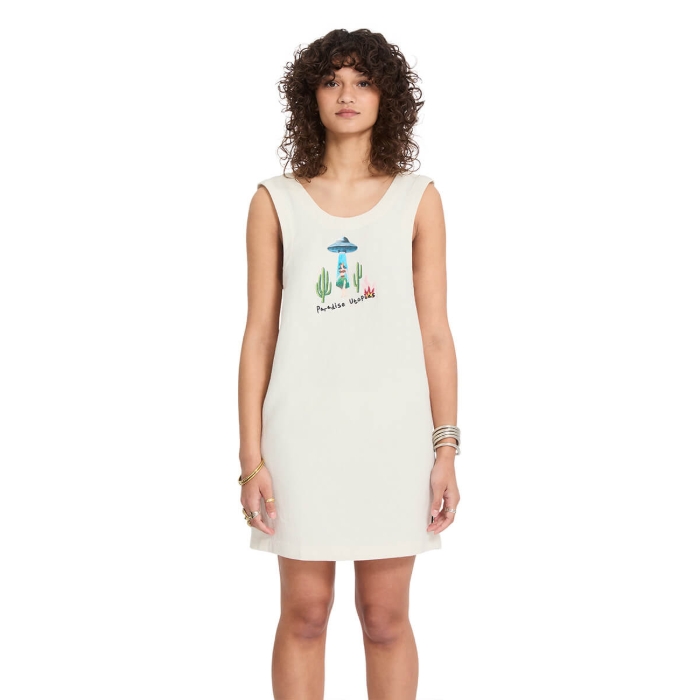 VOLCOM FA MICKEY MASON DRESS DIRTY WHITE M