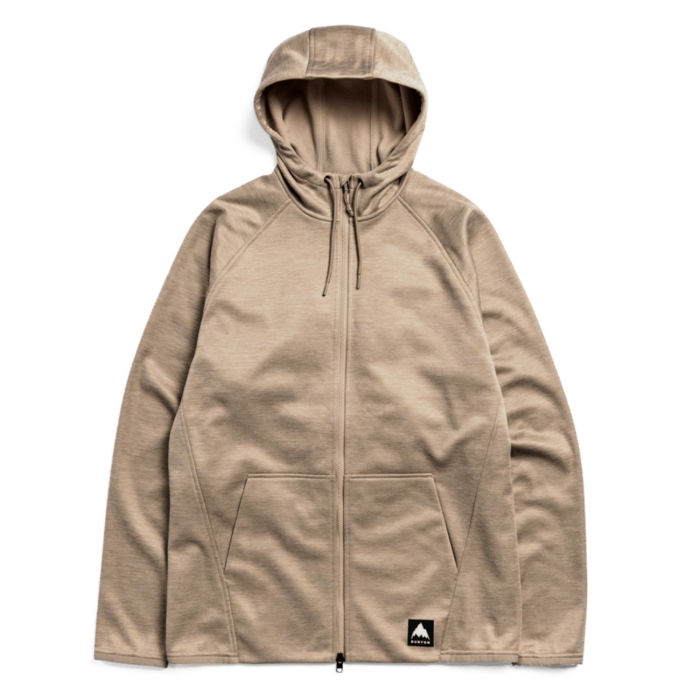 BURTON CROWN WEATHERPROOF ZIP FLEECE PULLOVER SUMMIT TAUPE HTR S