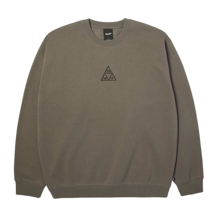 HUF TRIPLE TRIANGLE EMBROIDERED CREW DARK EARTH/BROWN S