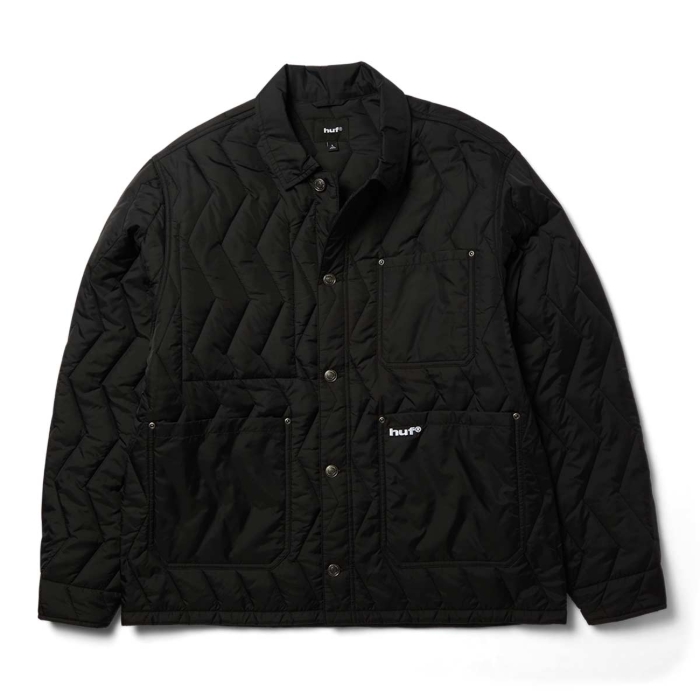 HUF ZIG ZAG QUILTED CHORE JACKET BLACK S