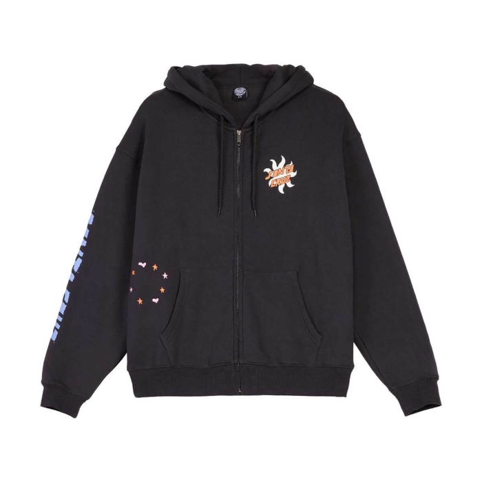SANTA CRUZ GROW ZIP HOOD PULLOVER BLACK WASH 6