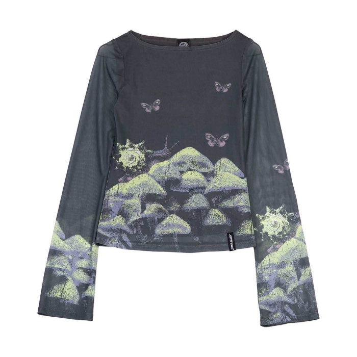 SANTA CRUZ STRIP BOAT NECK LS TOP NIGHT VISIONS 8