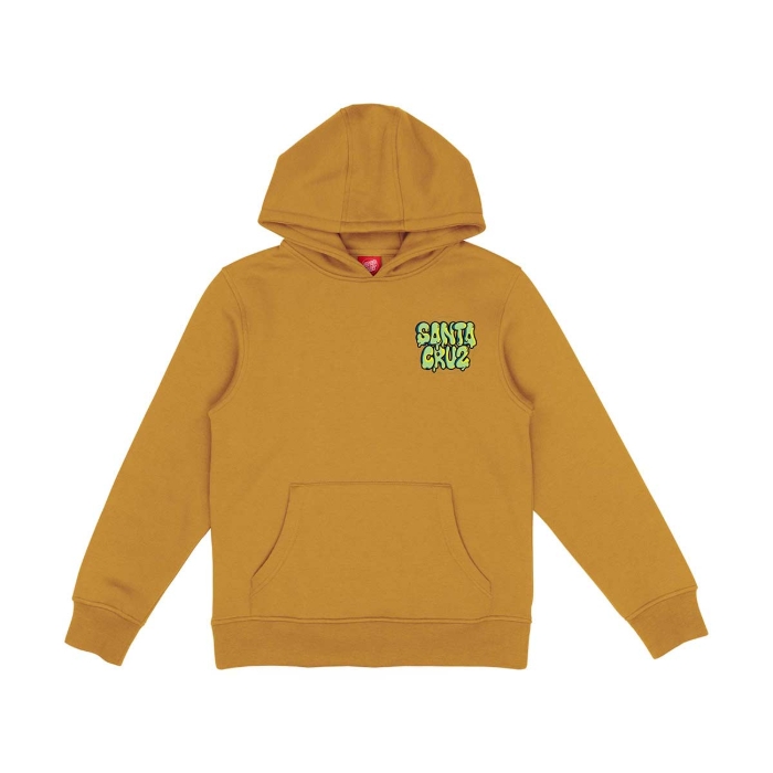 SANTA CRUZ YOUTH SLIME BALLS ACCELERATOR HOOD PULLOVER MUSTARD 6-8