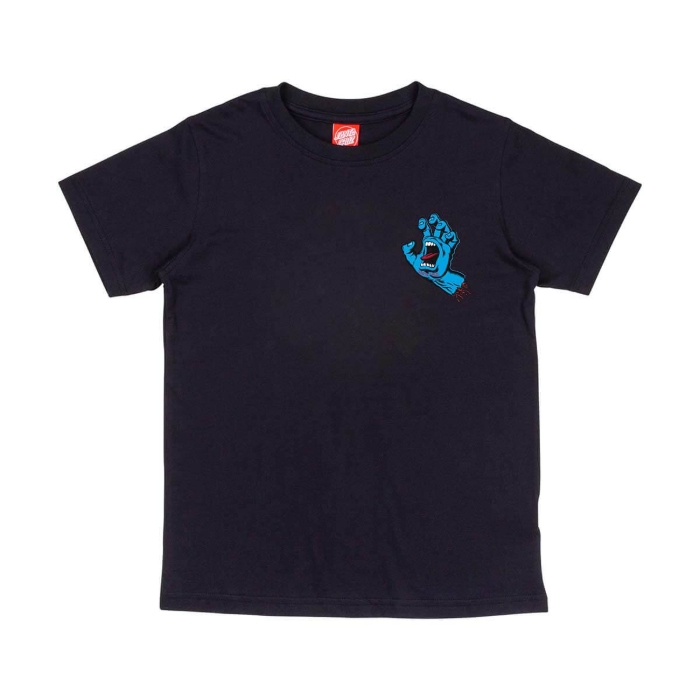 SANTA CRUZ YOUTH SCREAMING HAND CHEST T-SHIRT BLACK 6-8