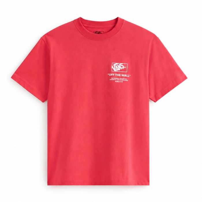 VANS STACKED HI T-SHIRT CRIMSON HAZE L
